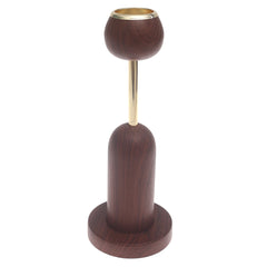 Large Brown Candle Stand with Gold Accent – 14 Inch Decorative Candle Holder