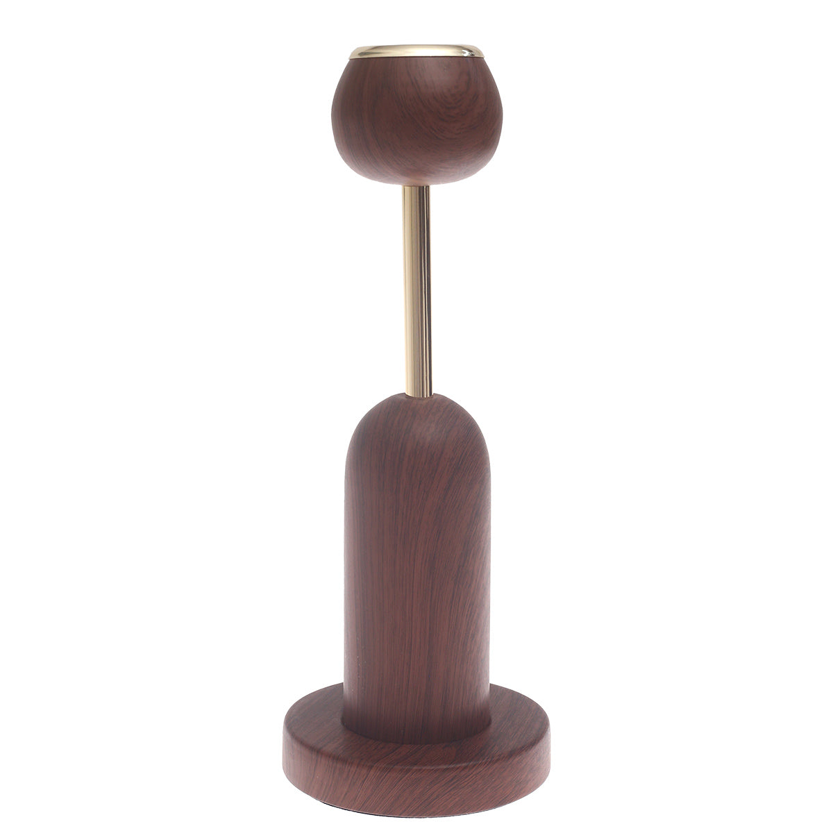 Large Brown Candle Stand with Gold Accent – 14 Inch Decorative Candle Holder