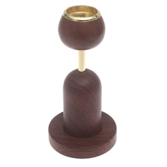 Medium Brown Candle Stand with Gold Accent – 10.5 Inch Decorative Candle Holder
