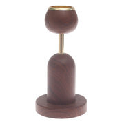 Medium Brown Candle Stand with Gold Accent – 10.5 Inch Decorative Candle Holder - Habitt