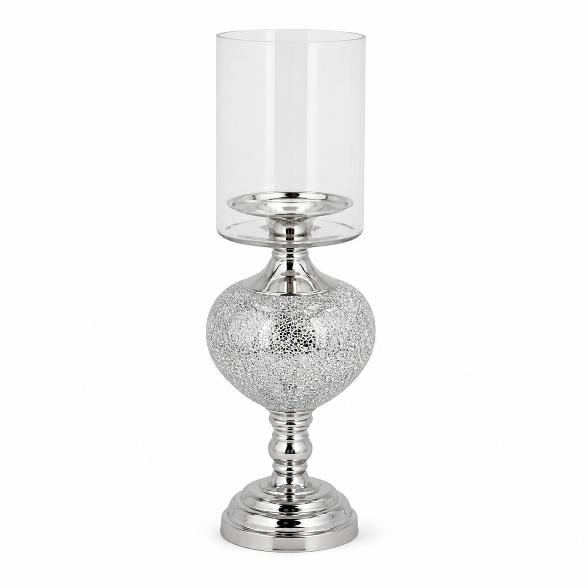 Silver Candle Stand 19 Inch | Elegant Tall Decorative Candle Holder