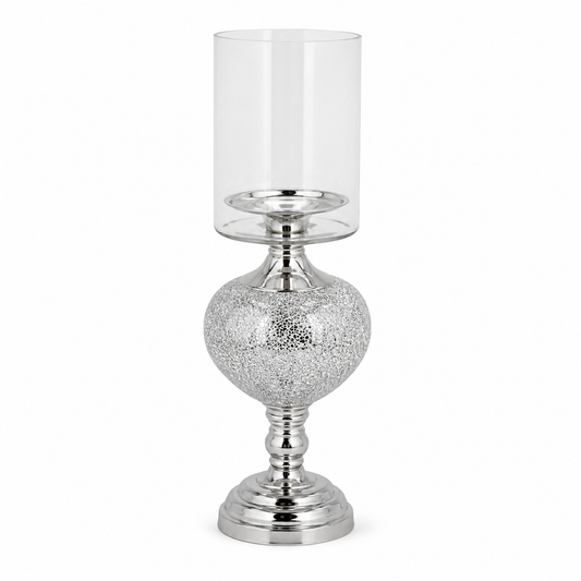 Silver Candle Stand 19 Inch | Elegant Tall Decorative Candle Holder