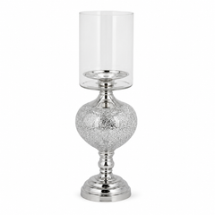 Silver Candle Stand 19 Inch | Elegant Tall Decorative Candle Holder