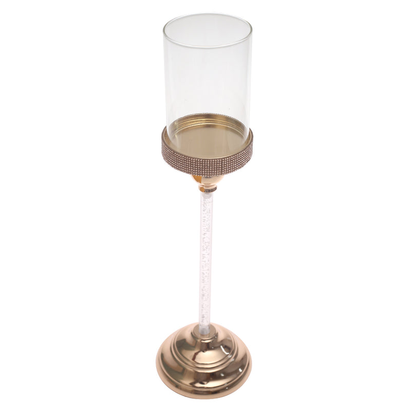 Small Gold Candle Stand – 19 Inch Decorative Metal Candle Holder - Habitt