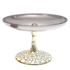 Black & Silver Console Decorative Bowl with Sculpted Base – 8.5 x 6 Inch Accent Piece