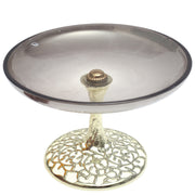 Black & Silver Console Decorative Bowl with Sculpted Base – 8.5 x 6 Inch Accent Piece - Habitt