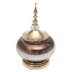 Console Piece Copper Decorative Jar – 5 x 13 Inch Metal Accent with Lid