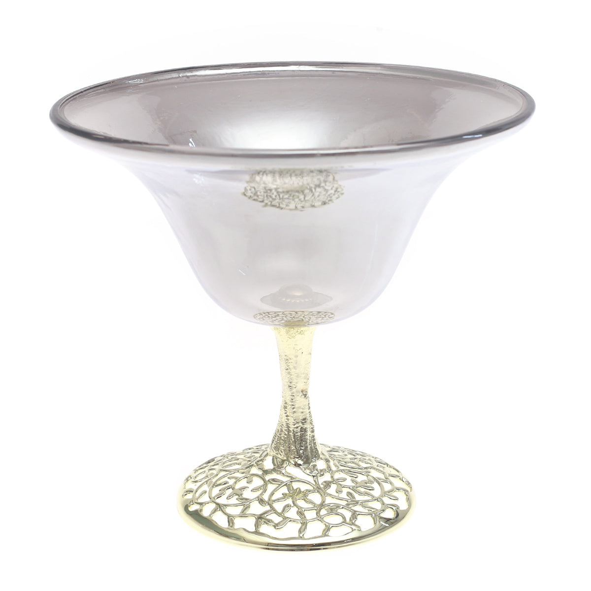 Console Piece Large Black & Silver Decorative Bowl – 10 x 9.5 Inch Metal Accent