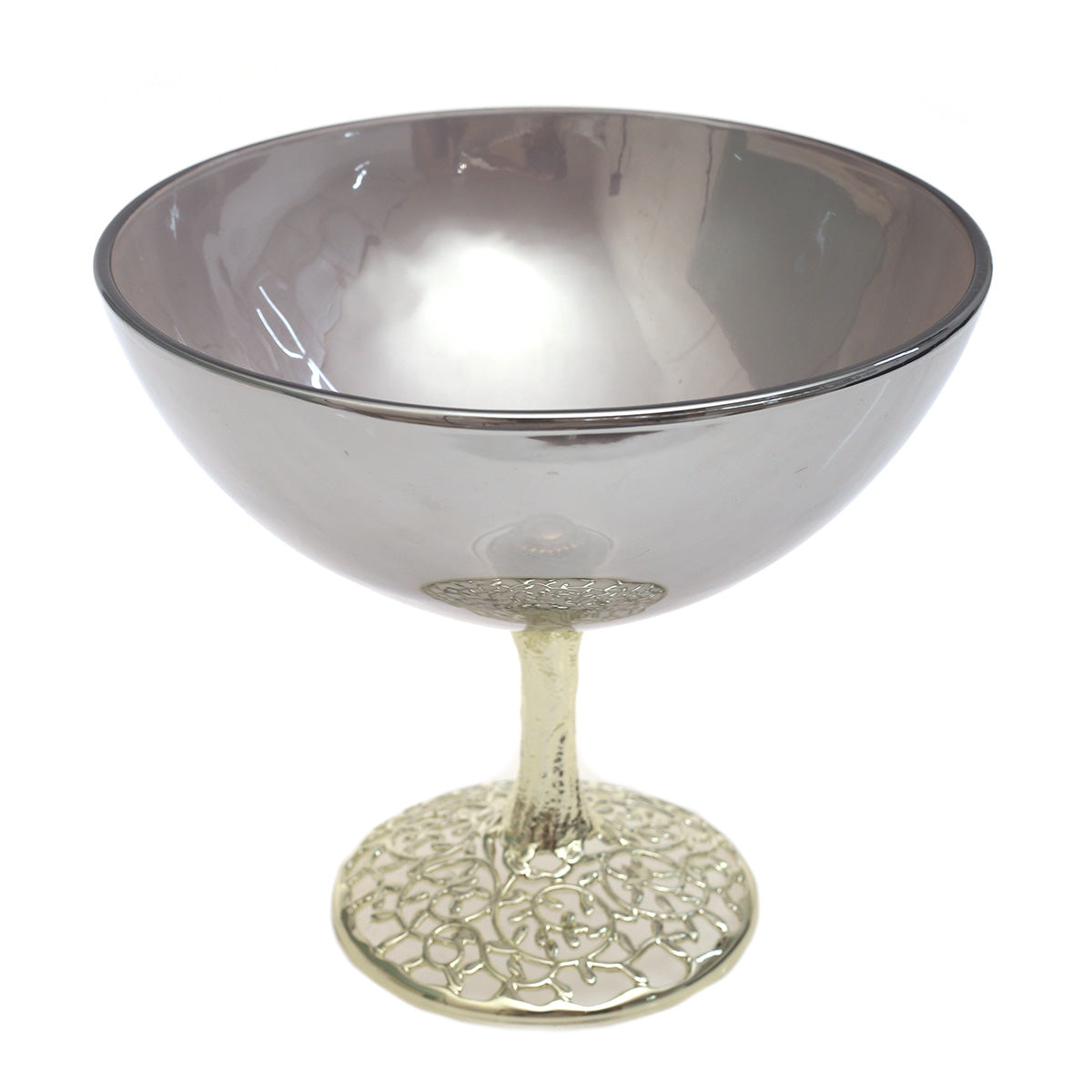 Large Gold Console Decorative Bowl with Sculpted Base – 10 x 9.5 Inch Luxury Accent Piece