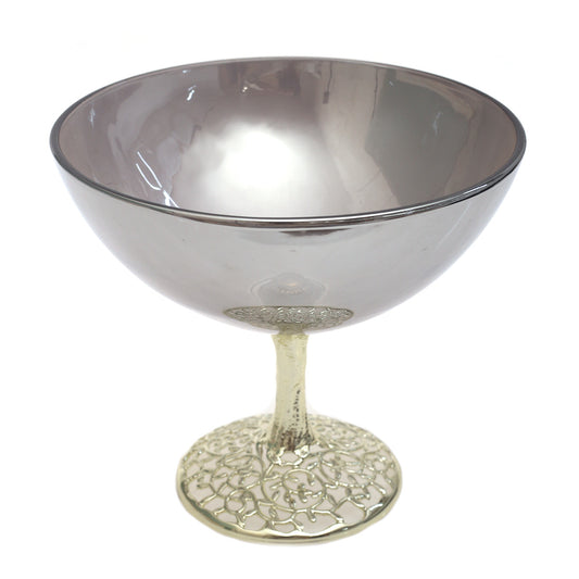 Large Gold Console Decorative Bowl with Sculpted Base – 10 x 9.5 Inch Luxury Accent Piece
