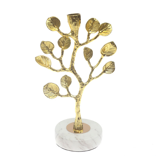 Large Gold Tree Console Decorative Piece with Marble Base – 11 Inch Luxury Accent