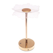 Console Piece Small Gold Decorative Accent Lamp – Floral Modern Table Décor, 14 Inch Height - Habitt