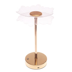 Console Piece Small Gold Decorative Accent Lamp – Floral Modern Table Décor, 14 Inch Height