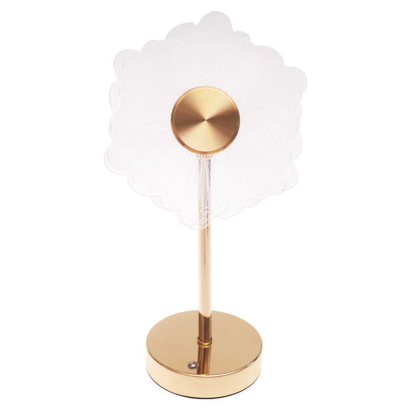 Console Piece Small Gold Decorative Accent Lamp – Floral Modern Table Décor, 14 Inch Height - Habitt