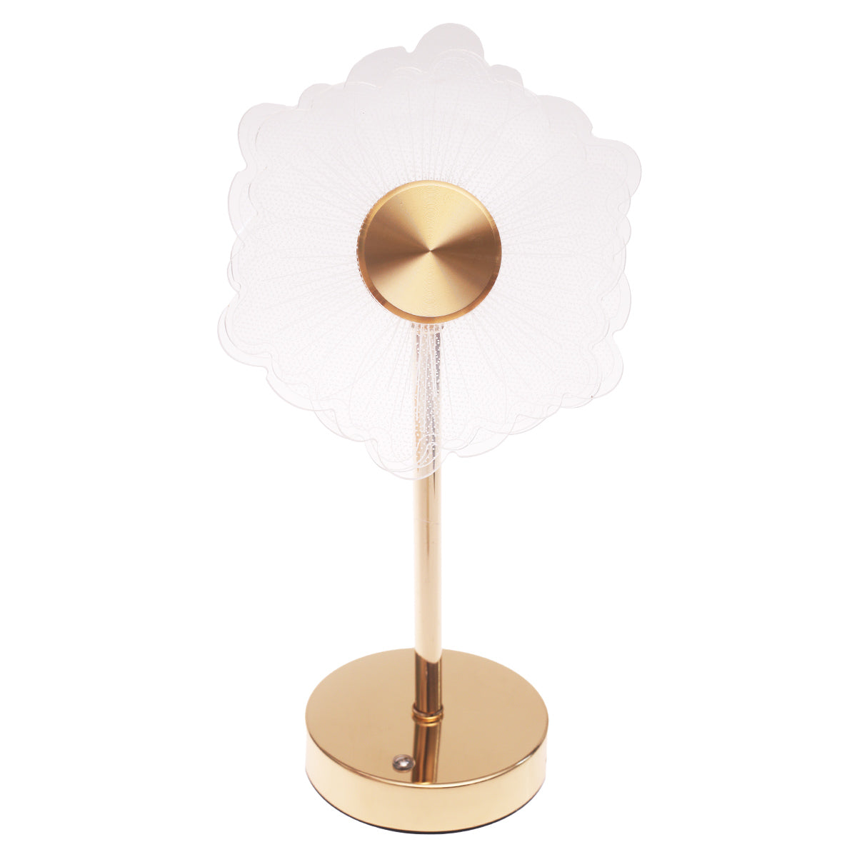 Console Piece Small Gold Decorative Accent Lamp – Floral Modern Table Décor, 14 Inch Height