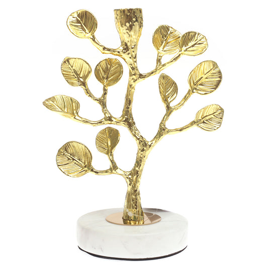 Small Gold Tree Console Decorative Piece with Marble Base – 9 Inch Elegant Accent