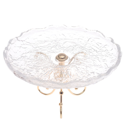 Console Piece Small Gold Decorative Glass Bowl Stand – Elegant Table Accent, 9 x 9 x 6 Inch