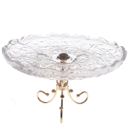 Console Piece Small Gold Decorative Glass Bowl Stand – Elegant Table Accent, 9 x 9 x 6 Inch