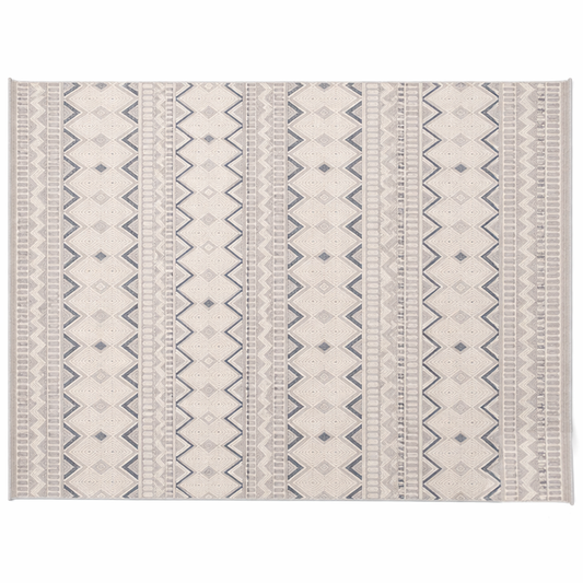 Festival Attraction HAF Neutral Geometric Area Rug – 160x230 Modern Pattern Carpet - Habitt