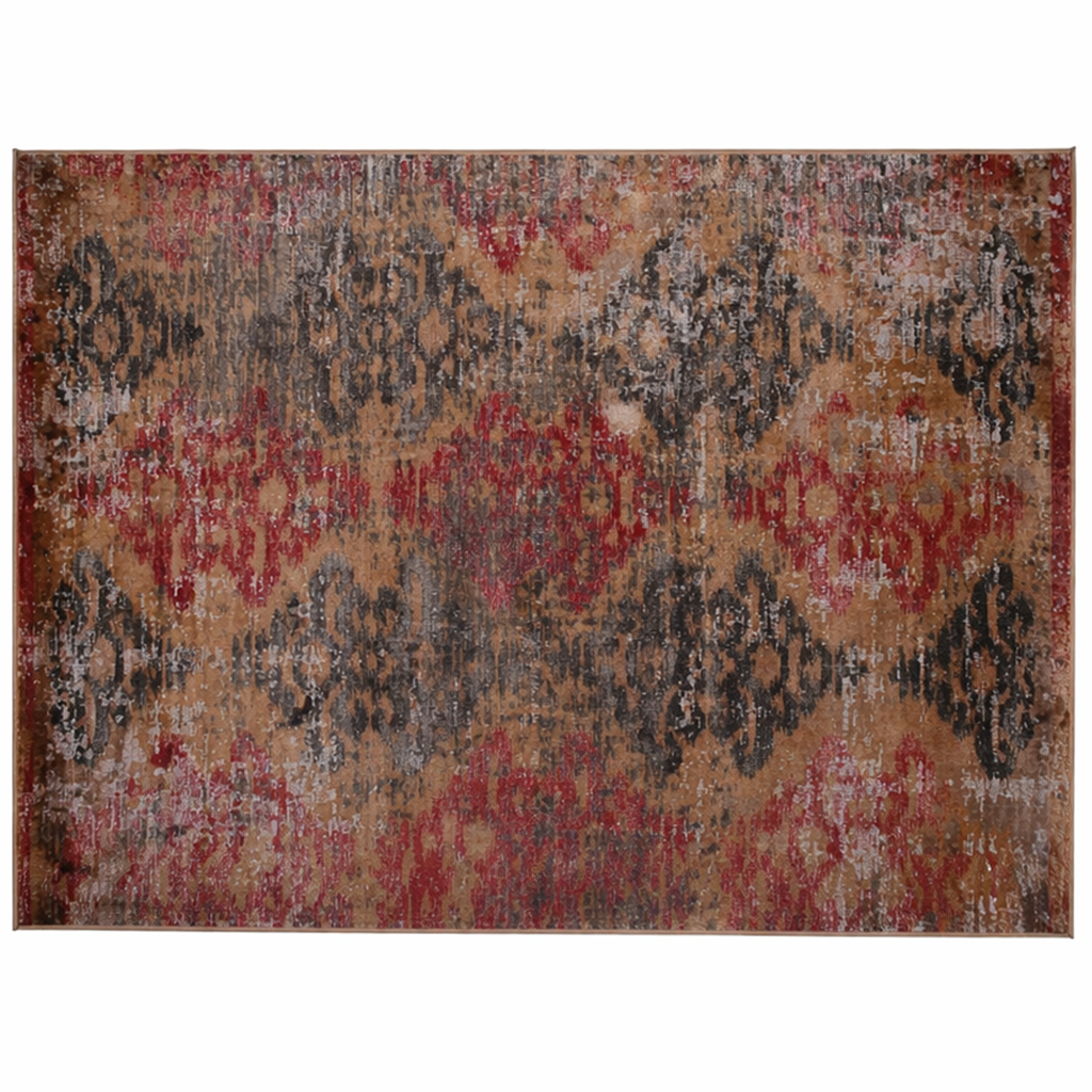 Festival Attraction HAF Vintage Medallion Area Rug – 160x230 Distressed Red & Ochre Carpet - Habitt