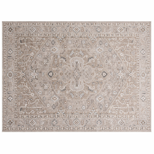 Festival F Plus HAF Traditional Medallion Area Rug – 160x230 Beige Classic Carpet - Habitt