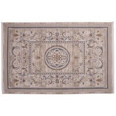 Festival F1 Traditional Medallion Area Rug – Beige Floral Vintage Style 160x230 cm - Habitt