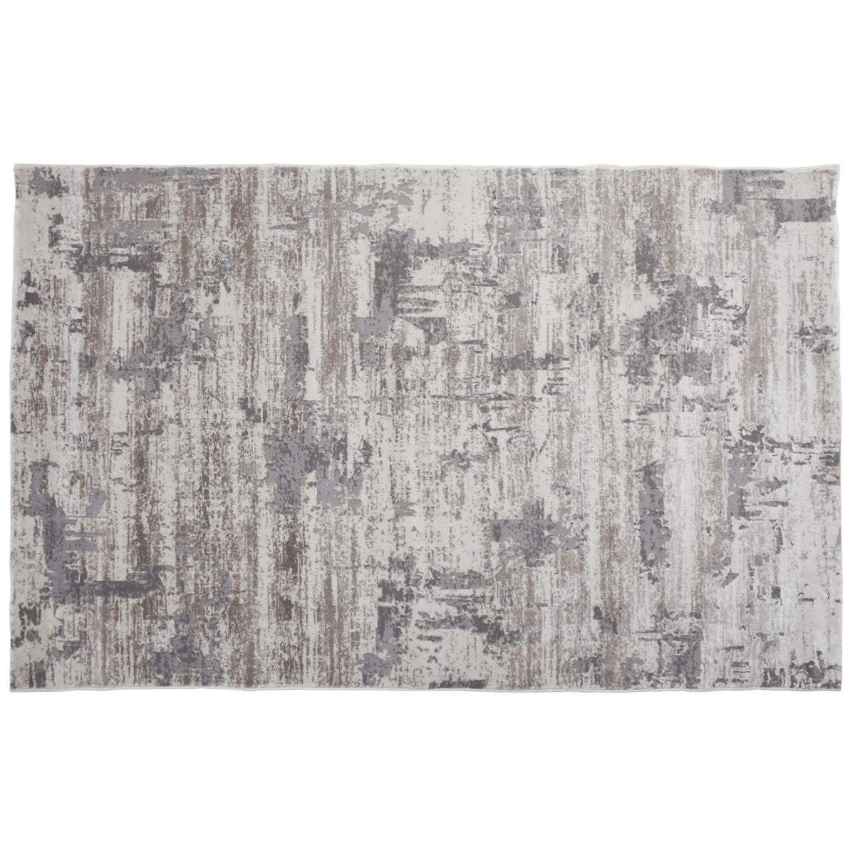 Festival F1 Modern Abstract Area Rug – Neutral Beige & Grey Distressed Design 160x230 cm - Habitt