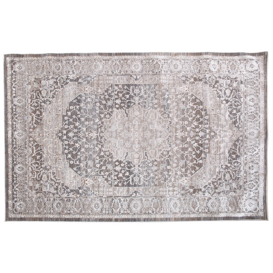 Festival F1 Vintage Medallion Area Rug – Distressed Traditional Beige & Grey 160x230 cm - Habitt