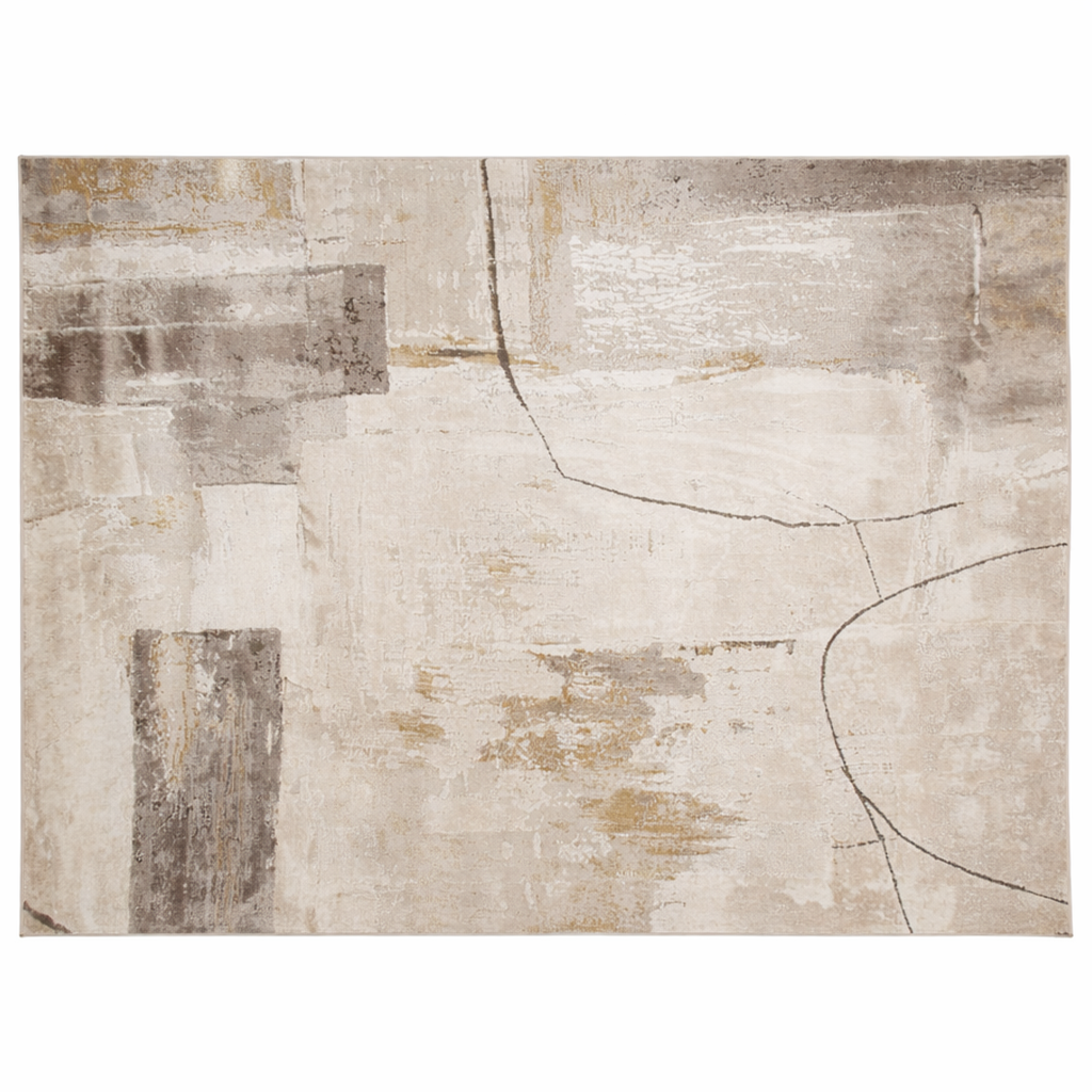 Festival F1 HAF Modern Abstract Beige Area Rug – 160x230 cm Contemporary Neutral Carpet - Habitt