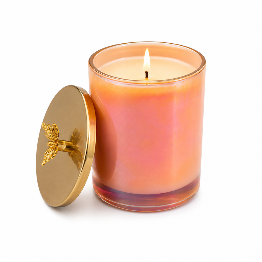 Coffee Scented Jar Candle 11oz – Luxury Aromatic Glass Candle with Golden Lid - Habitt