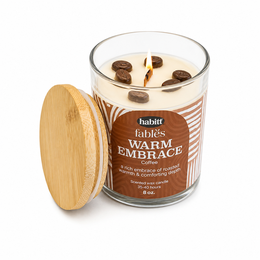 Warm Embrace Coffee Scented Candle – Cozy Aromatherapy Candle with Wooden Lid - Habitt