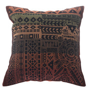Woven Tribal Cushion Cover 18x18 – Boho Geometric Ethnic Decorative Pillow Case in Earthy Tones - Habitt