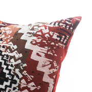 Woven Textured Boho Cushion Cover 18x18 – Rustic Tribal Geometric Decorative Pillow Case in Warm Earth Tones - Habitt