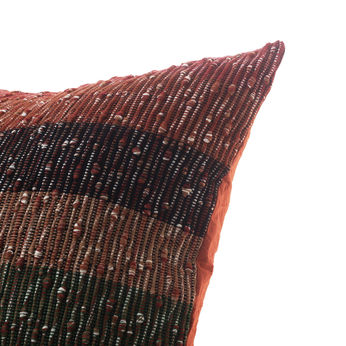 Knotted Texture Cushion Cover 20x20 – Warm Boho Striped Woven Throw Pillow Cover - Habitt