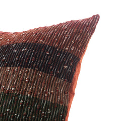 Knotted Texture Cushion Cover 20x20 – Warm Boho Striped Woven Throw Pillow Cover - Habitt
