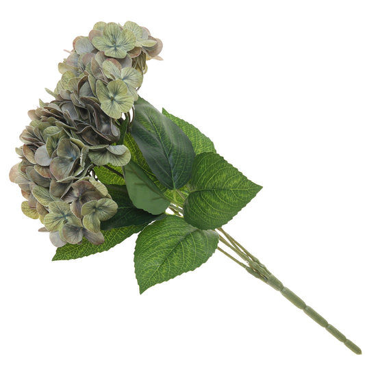 Artificial Green Hydrangea Flower Bunch – Realistic Decorative Floral Stem for Home & Event Décor - Habitt