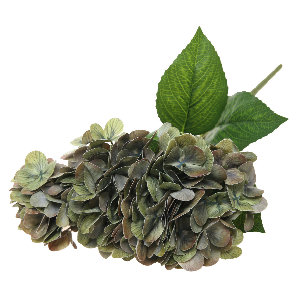 Artificial Green Hydrangea Flower Bunch – Realistic Decorative Floral Stem for Home & Event Décor - Habitt
