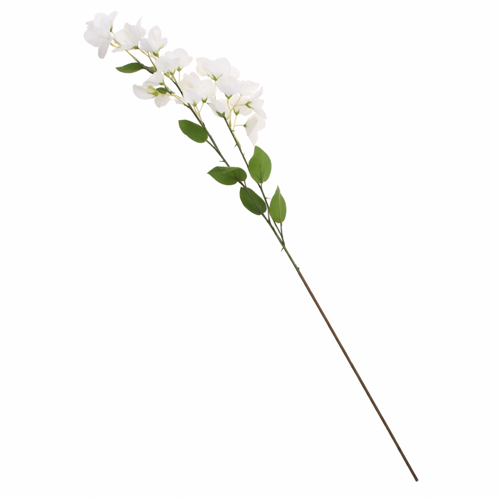 Artificial White Blossom Flower Stem – Elegant Long Stem Floral for Home &amp; Event Décor - Habitt
