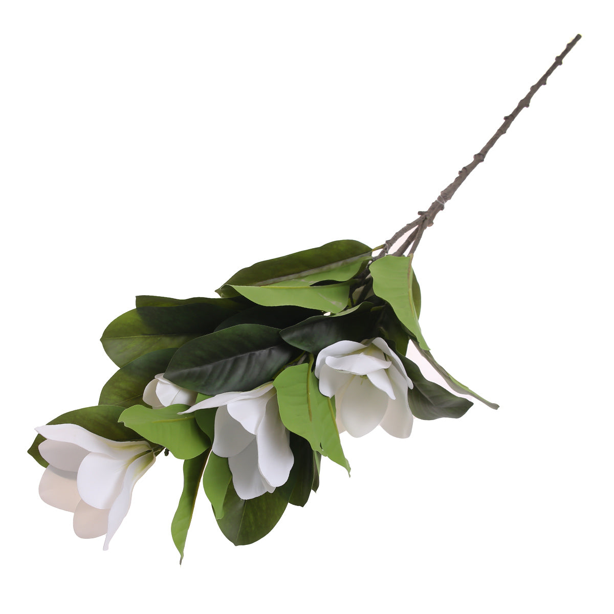 Artificial White Magnolia Flower Stem – Elegant Faux Magnolia Branch for Home Décor & Floral Arrangements - Habitt