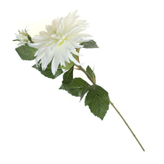 Artificial White Dahlia Flower Stem – Lush Faux Dahlia Bloom for Elegant Home & Event Décor - Habitt