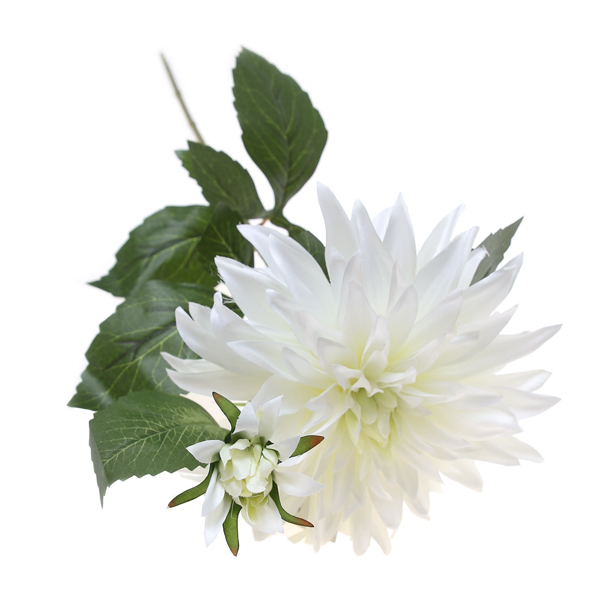 Artificial White Dahlia Flower Stem – Lush Faux Dahlia Bloom for Elegant Home & Event Décor - Habitt