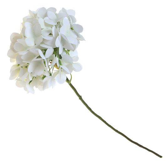 Artificial White Hydrangea Flower Stem – Elegant Faux Hydrangea for Floral Arrangements & Décor - Habitt
