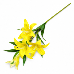 Artificial Lily Flower Yellow Standard – Decorative Floral Stem for Vase & Home Décor