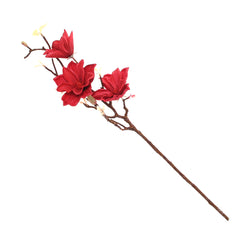 Artificial Red Magnolia Flower Stem – Faux Magnificent Magnolia for Floral Arrangements &  Décor - Habitt