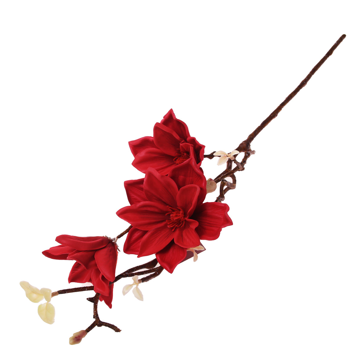 Artificial Red Magnolia Flower Stem – Faux Magnificent Magnolia for Floral Arrangements &  Décor - Habitt