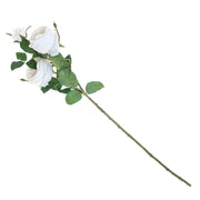 Artificial White Medium Rose Flower Stem – Elegant Faux Rose for Floral Arrangements &Décor - Habitt