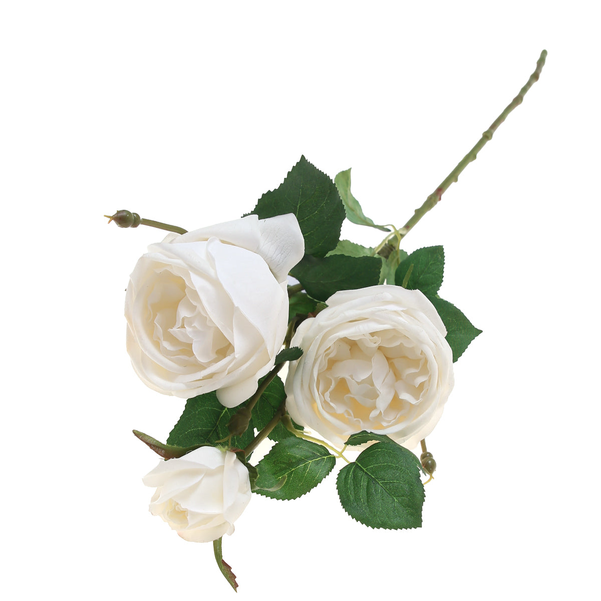 Artificial White Medium Rose Flower Stem – Elegant Faux Rose for Floral Arrangements &Décor - Habitt