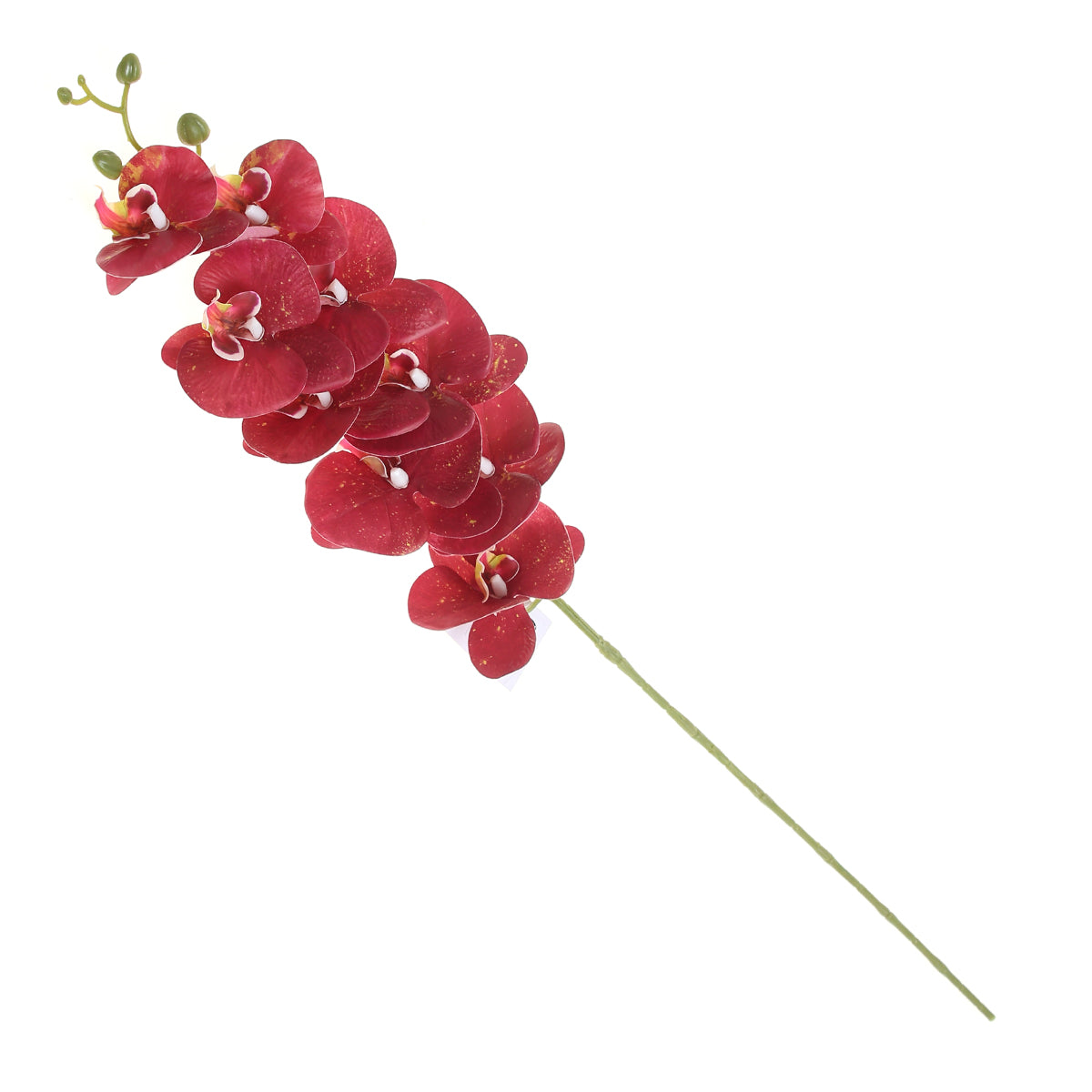 Artificial Maroon Orchid Flower Stem – Elegant Faux Orchid for Floral Arrangements & Décor - Habitt