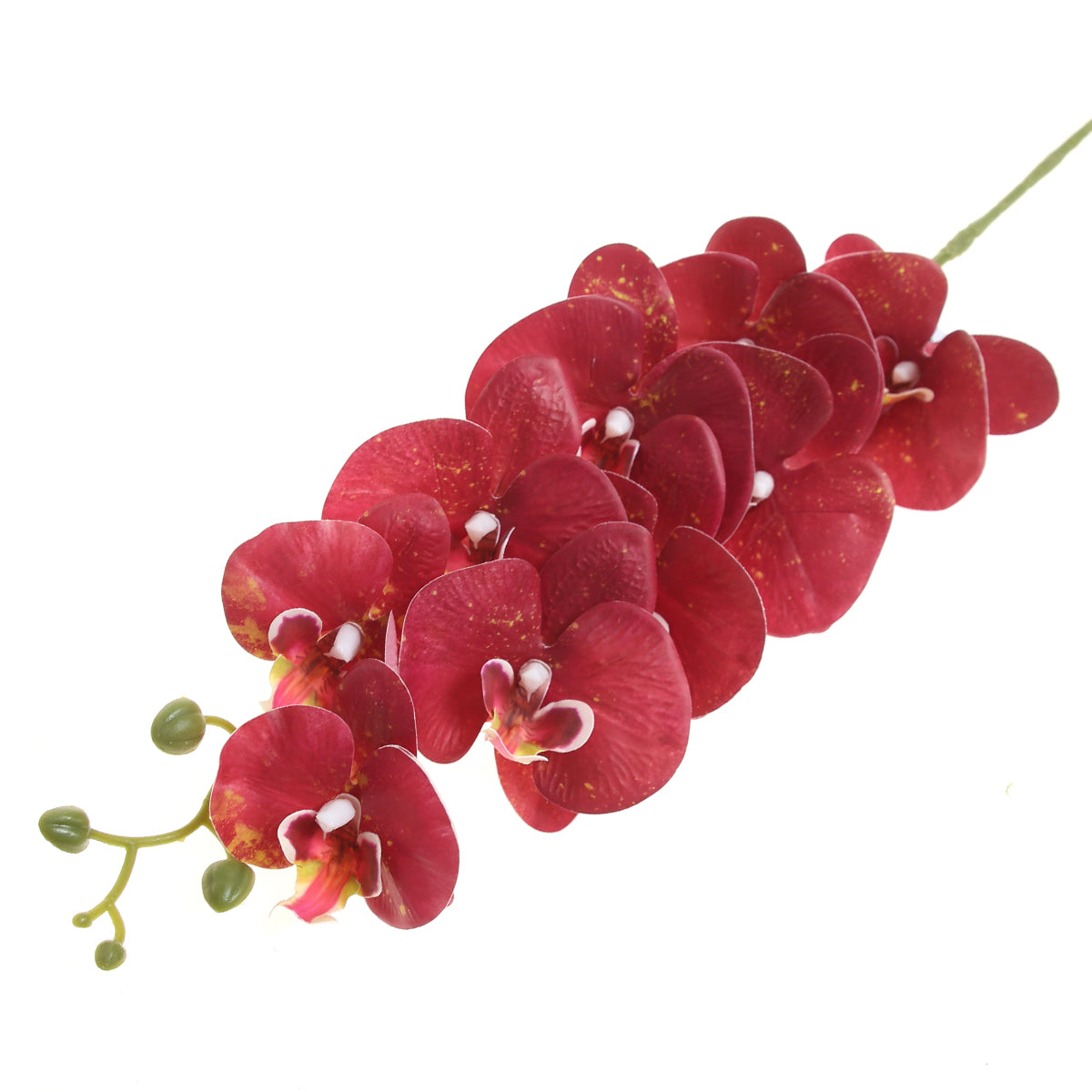 Artificial Maroon Orchid Flower Stem – Elegant Faux Orchid for Floral Arrangements & Décor - Habitt