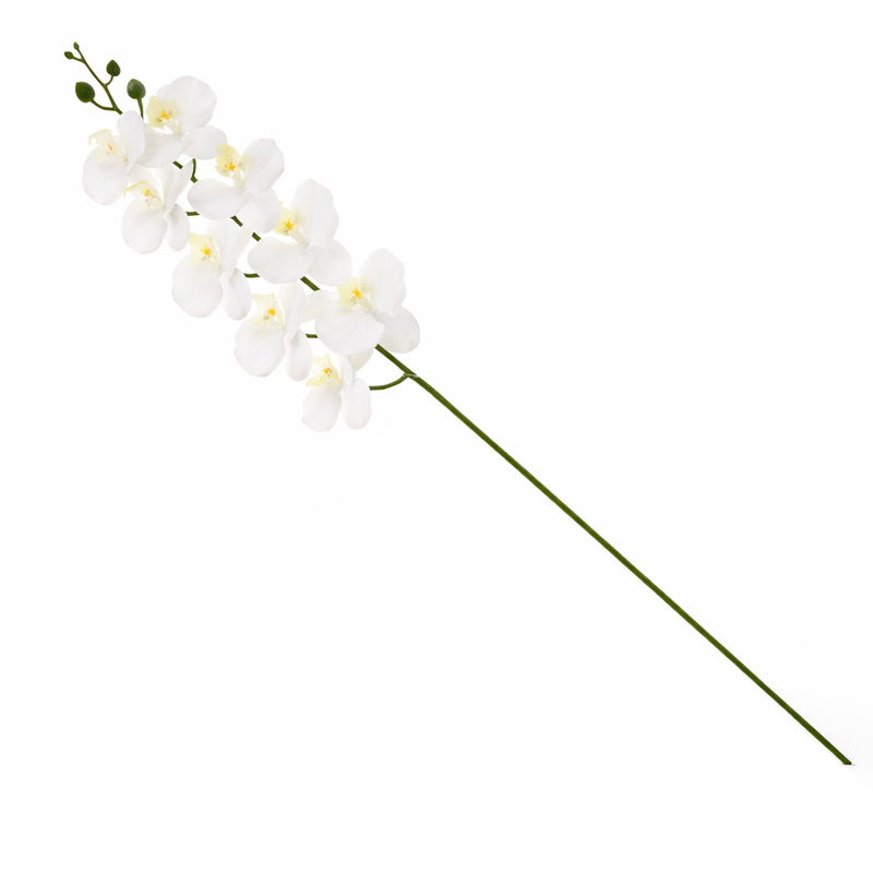 Artificial White Orchid Flower Stem – Elegant Faux Orchid for Floral Arrangements & Décor - Habitt